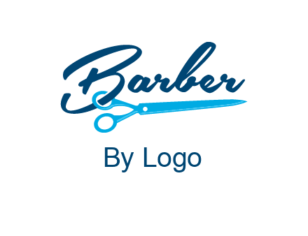 scissor entwined with barber logo