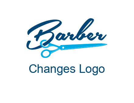 scissor entwined with barber logo