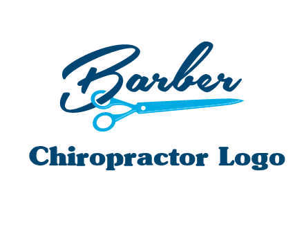 scissor entwined with barber logo