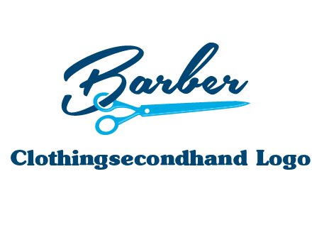 scissor entwined with barber logo