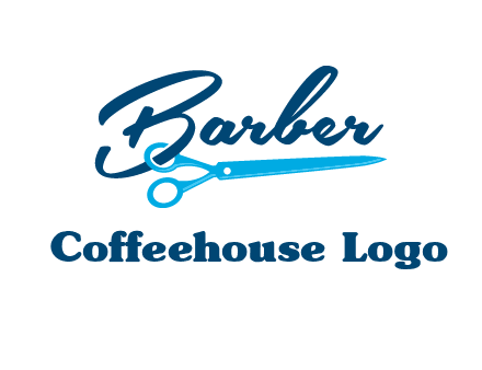 scissor entwined with barber logo