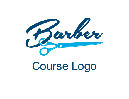 scissor entwined with barber logo