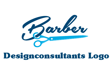 scissor entwined with barber logo