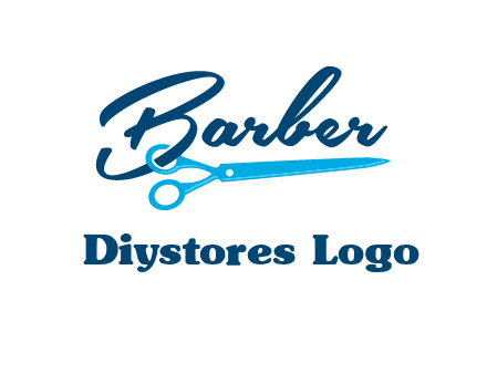 scissor entwined with barber logo