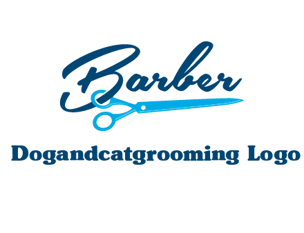 scissor entwined with barber logo