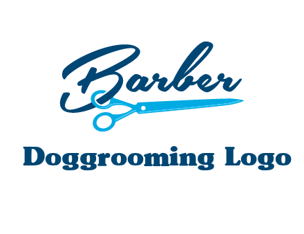 scissor entwined with barber logo