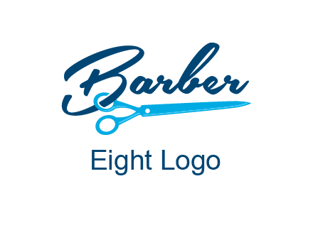 scissor entwined with barber logo
