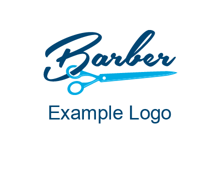 scissor entwined with barber logo