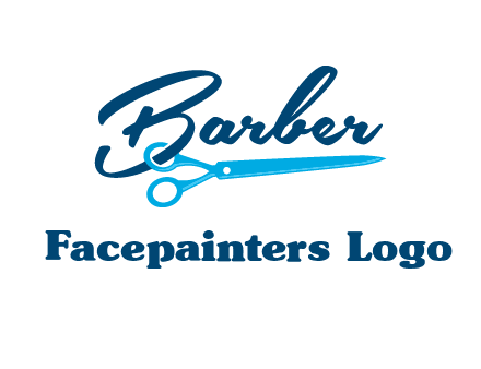 scissor entwined with barber logo