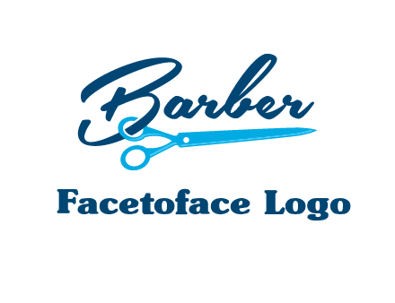 scissor entwined with barber logo