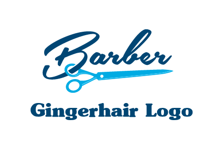 scissor entwined with barber logo