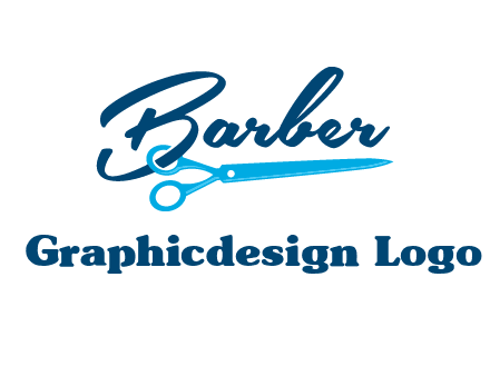 scissor entwined with barber logo