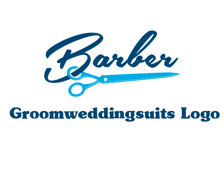 scissor entwined with barber logo