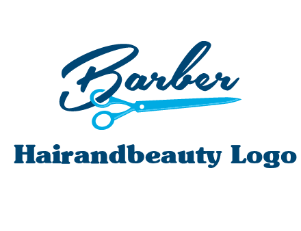 scissor entwined with barber logo