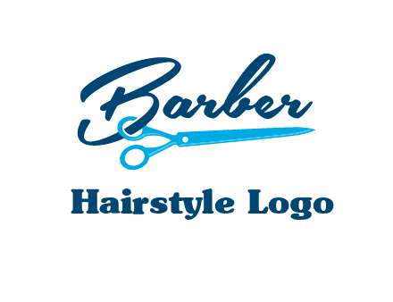 scissor entwined with barber logo