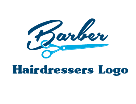 scissor entwined with barber logo