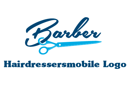 scissor entwined with barber logo