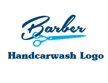 scissor entwined with barber logo