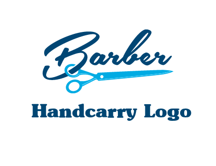 scissor entwined with barber logo