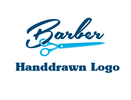 scissor entwined with barber logo