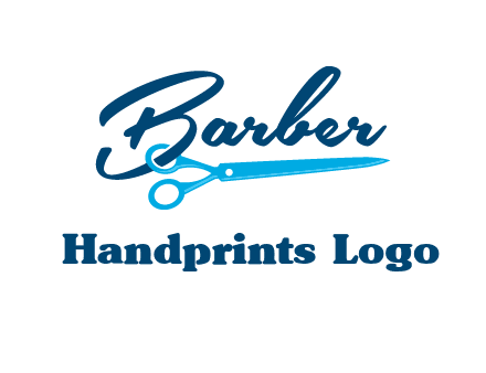 scissor entwined with barber logo