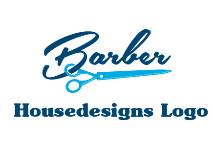 scissor entwined with barber logo