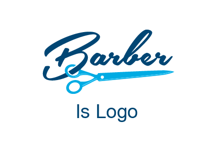 scissor entwined with barber logo