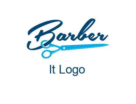 scissor entwined with barber logo