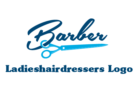 scissor entwined with barber logo