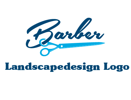 scissor entwined with barber logo