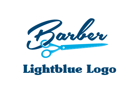 scissor entwined with barber logo
