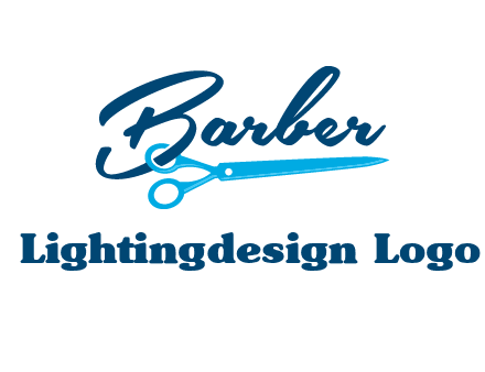 scissor entwined with barber logo