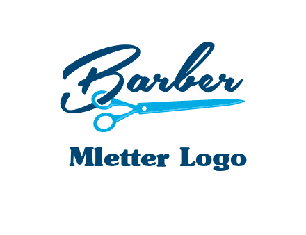 scissor entwined with barber logo