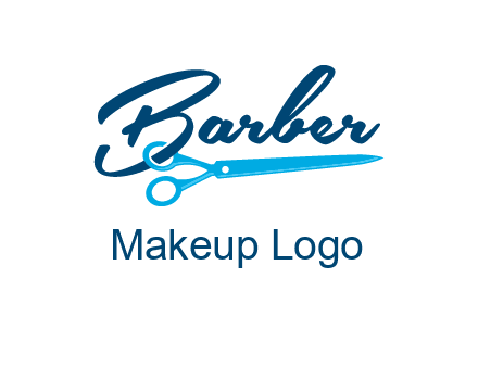 scissor entwined with barber logo