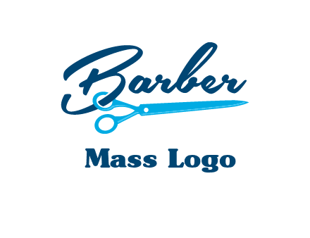 scissor entwined with barber logo