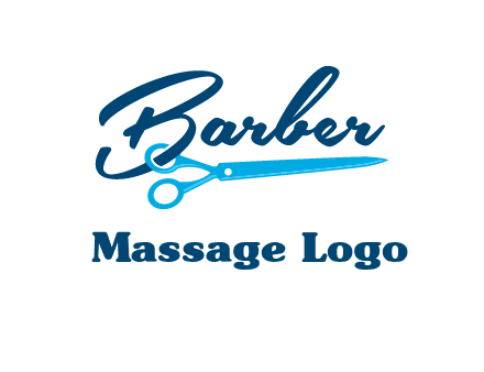 scissor entwined with barber logo
