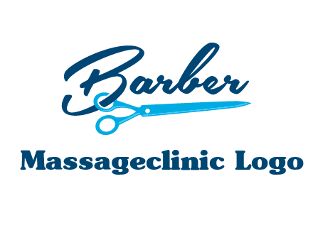 scissor entwined with barber logo