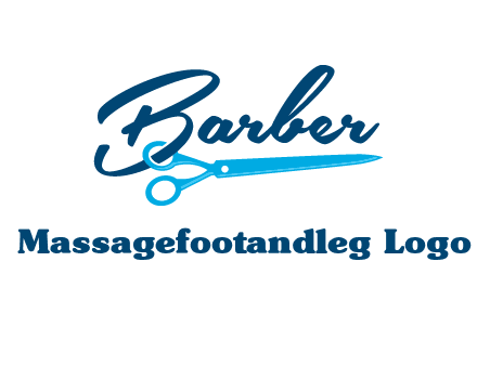 scissor entwined with barber logo