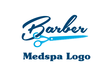 scissor entwined with barber logo