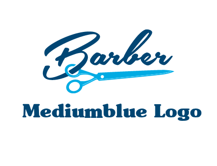 scissor entwined with barber logo