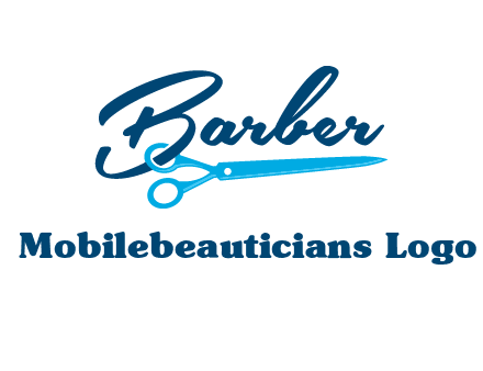 scissor entwined with barber logo