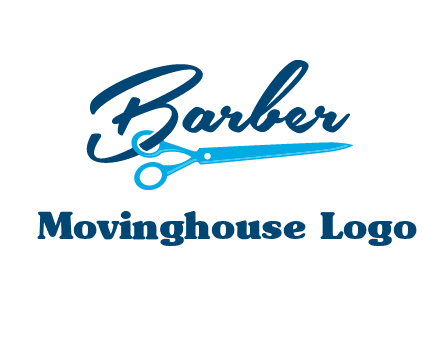 scissor entwined with barber logo