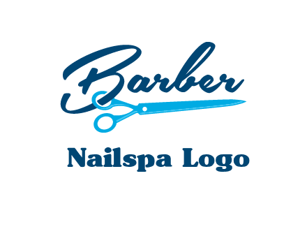 scissor entwined with barber logo
