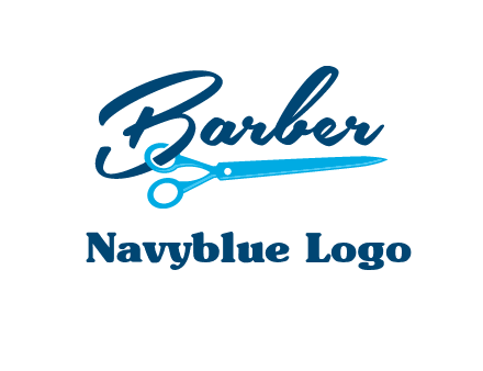 scissor entwined with barber logo