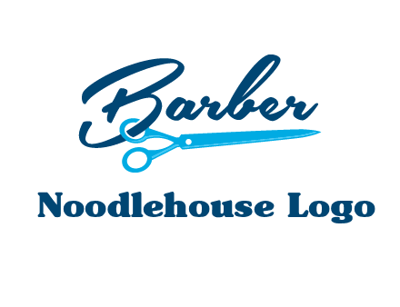 scissor entwined with barber logo