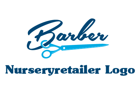 scissor entwined with barber logo