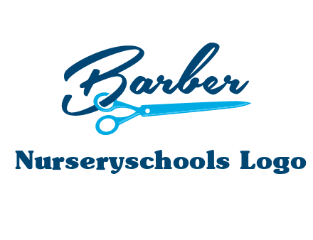 scissor entwined with barber logo