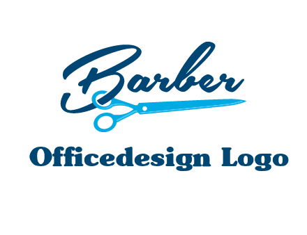scissor entwined with barber logo