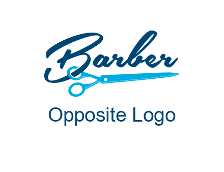 scissor entwined with barber logo