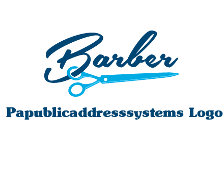 scissor entwined with barber logo